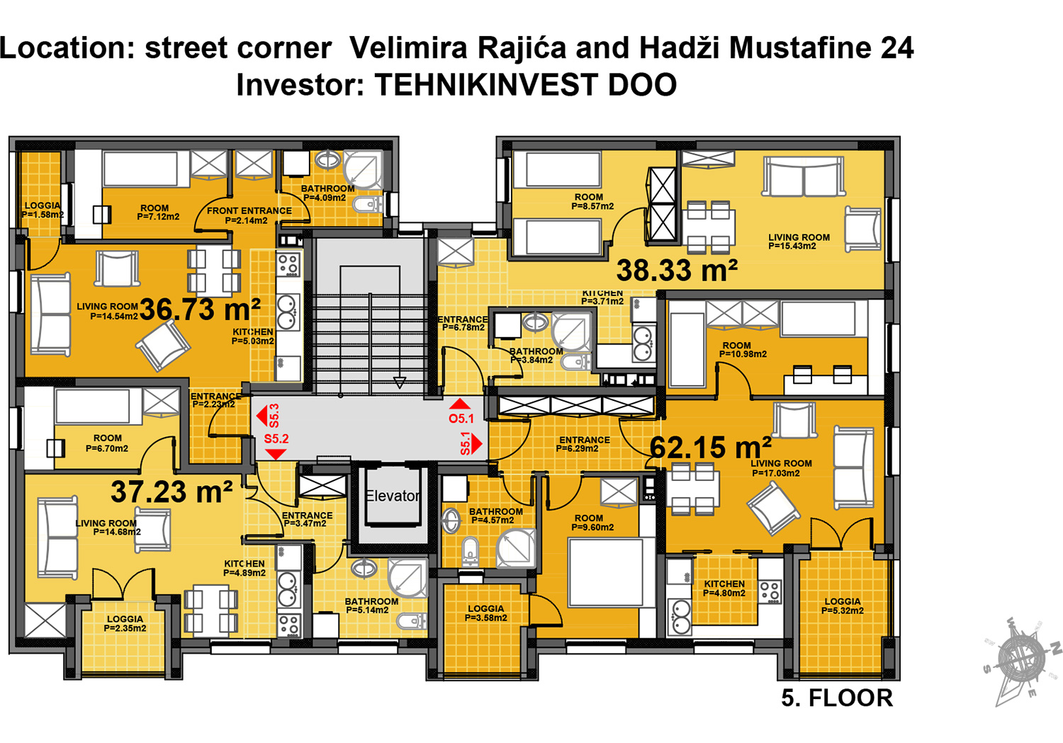 Belgrade - Hadži Mustafina 24, 5. floor